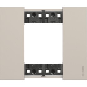 Placca 2 moduli living now sabbia materiale plastica bimaterica