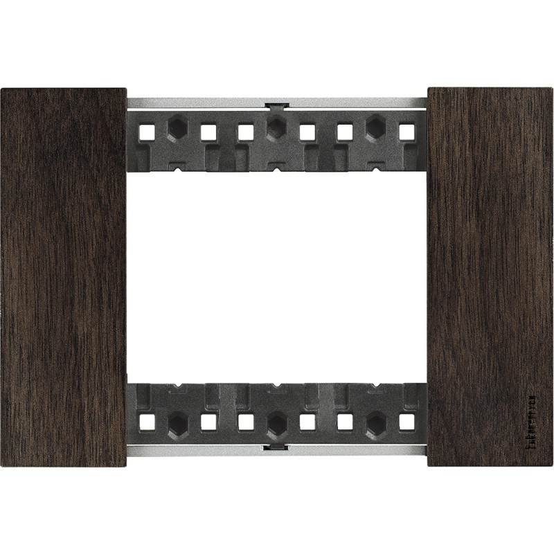 Placca 3 moduli living now noce materiale legno 