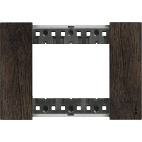 Placca 3 moduli living now noce materiale legno 
