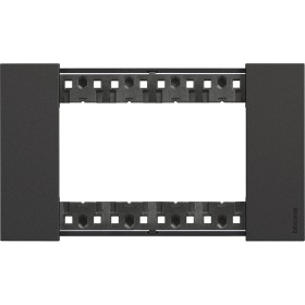 Placca 4 moduli living now nero materiale plastica 