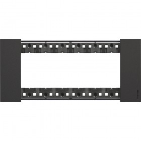 Placca 6 moduli living now nero materiale plastica 