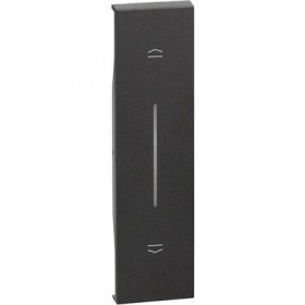 Cover illuminabile per pulsante interbloccato comando tapparelle 1modulo nero