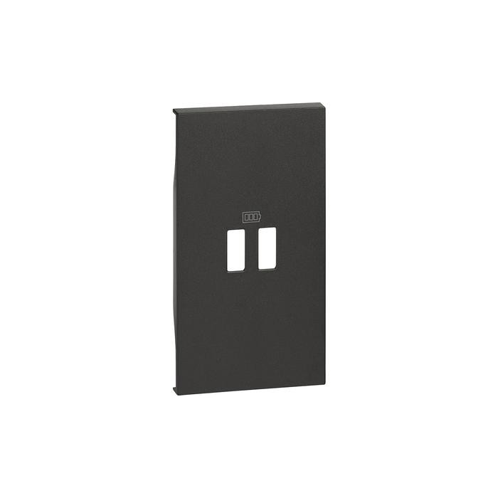 Cover caricatore usb 2 moduli nero