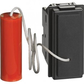 Pulsante a tirante 10a 1 polo no e 1polo nc 1 modulo nero kg4033