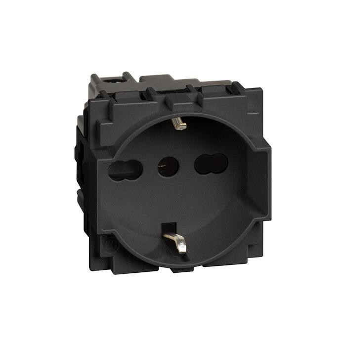 Presa elettrica unel bipasso 10/16a nero living now bticino 