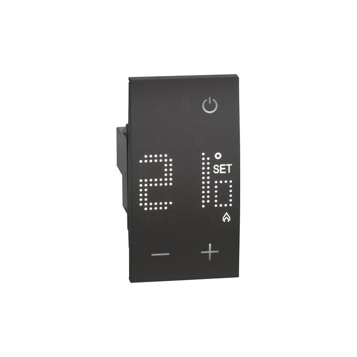 Termostato ambiente elettronico 2 moduli nero