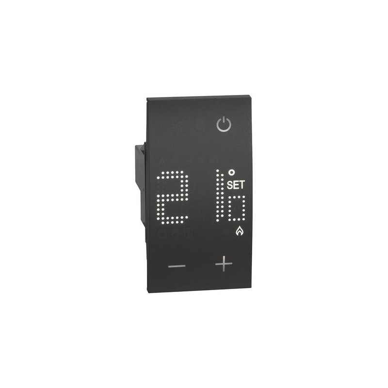 Termostato ambiente elettronico 2 moduli nero