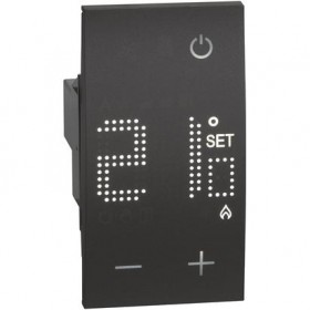 Termostato ambiente elettronico 2 moduli nero