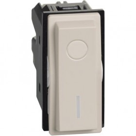 Interruttore 2p 16 ax, 250 va.c., illuminabile - 1 modulo, sabbia 