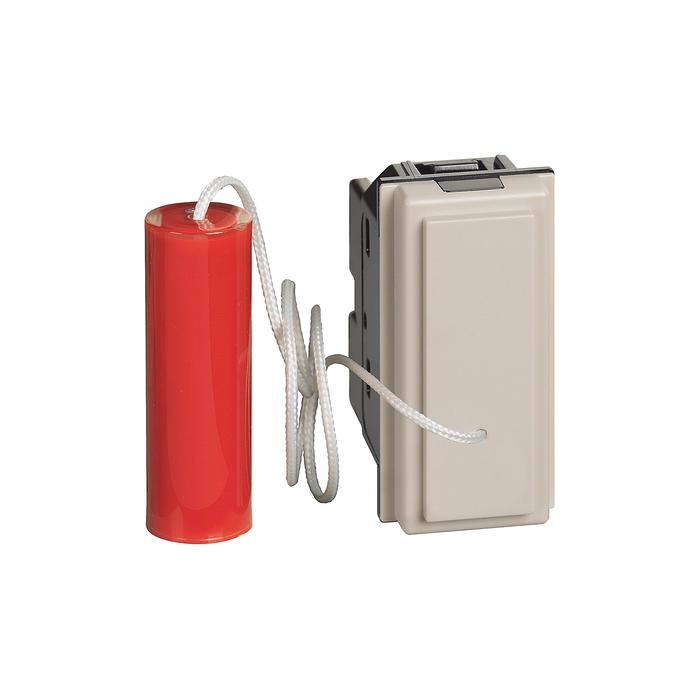 Pulsante a tirante 10 a 250 va.c. 1 p (no) e 1 p (nc) - 1 modulo, sabbia 