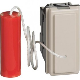 Pulsante a tirante 10 a 250 va.c. 1 p (no) e 1 p (nc) - 1 modulo, sabbia 