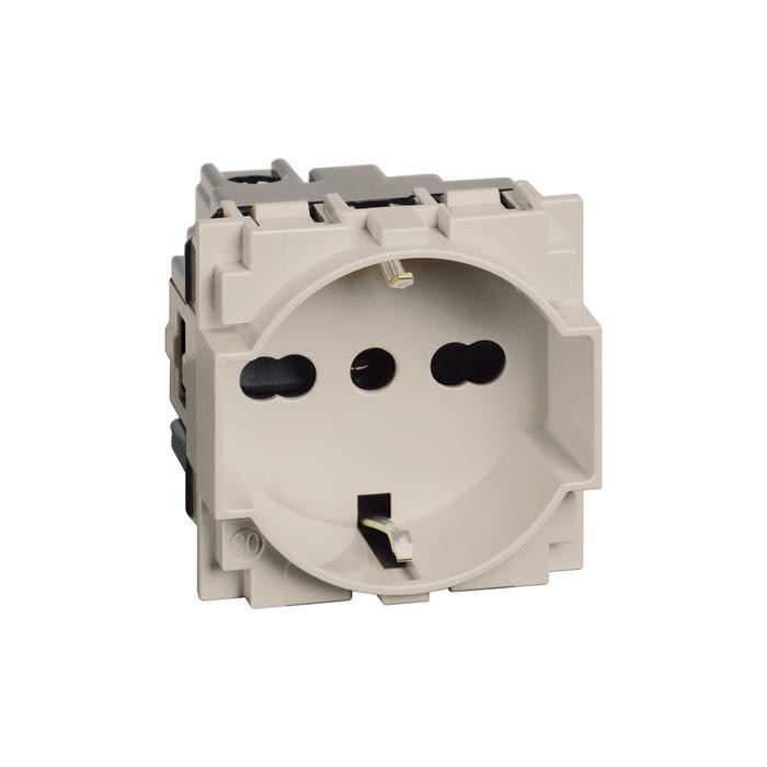 Presa unel elettrica bipasso 10/16A color sabbia Now Bticino 