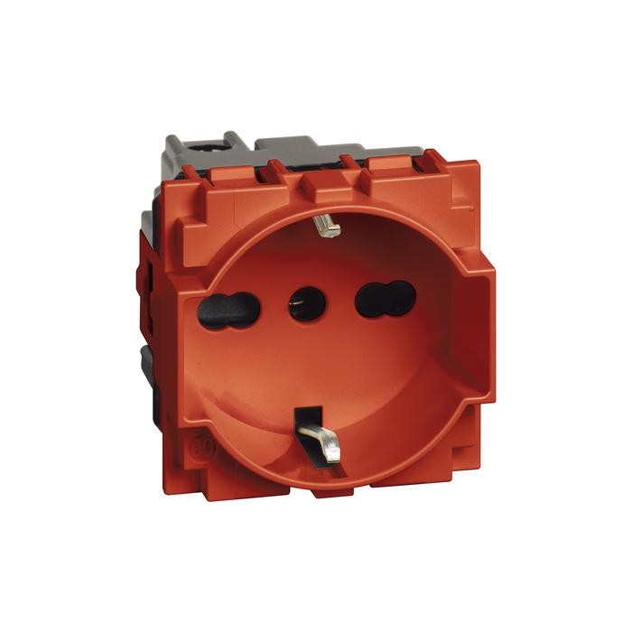 Presa unel e bipasso 10/16a rossa