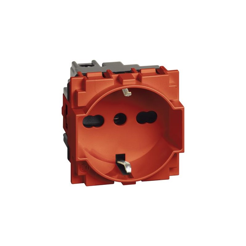 Presa unel e bipasso 10/16a rossa