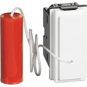 Pulsante a tirante 10 a 250 va.c. 1 p (no) e 1 p (nc) - 1 modulo, bianco 