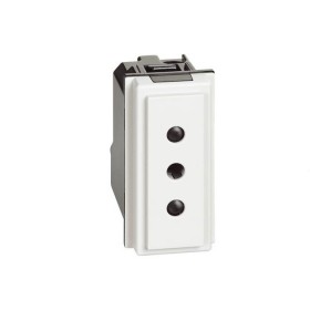 Presa elettrica 2 poli + terra 10a 250vac bianco kw4113 now bticino 