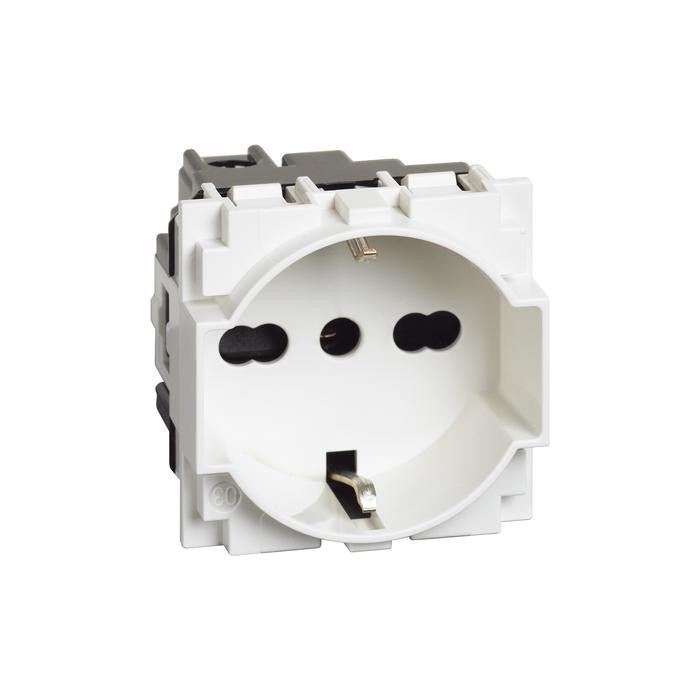 Presa unel e bipasso 10/16a bianco