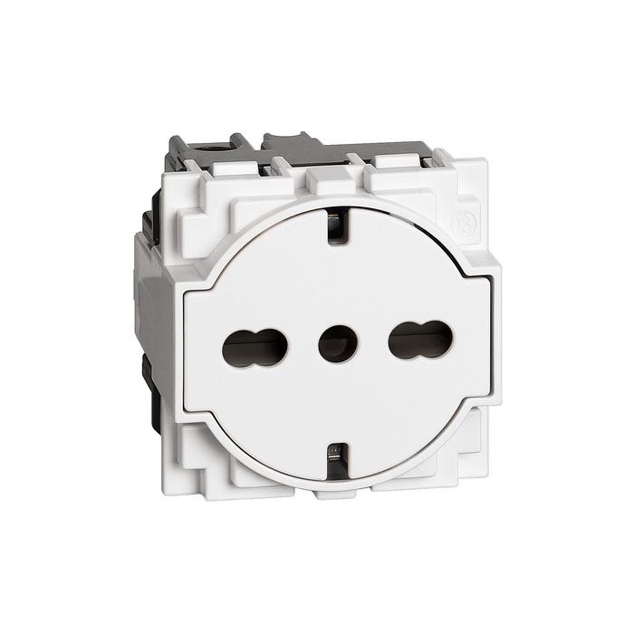 Presa elettrica unel bipasso 10/16a bianco living now bticino 