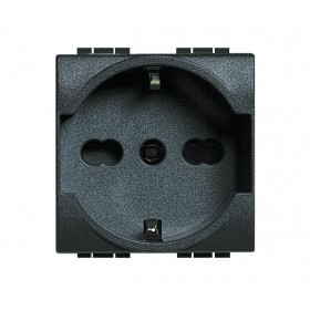 Prise électrique schuko bypass unel 10 / 16a t l414016 bticino