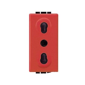 Presa bipasso living int rossa l4180r  ticino