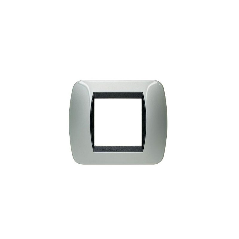 Placca living international 2p alluminio chiaro L4802AL  bticino