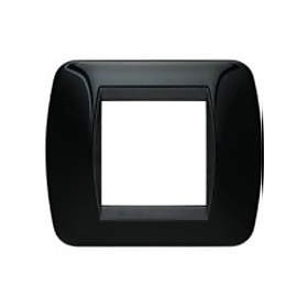 Placca living int 2p nero  l4802nr  ticino