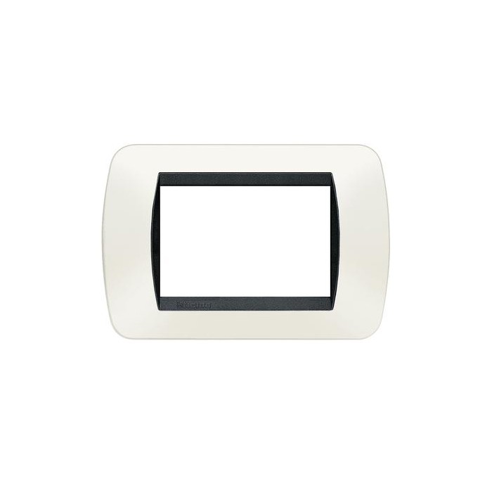 Placca living international 3posti bianca plastica l4803pb ticino