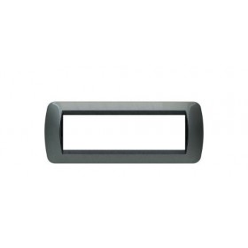 Placca living international 7p acciaio scuro L4807AC bticino