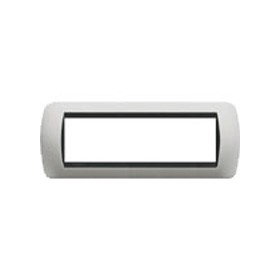 Placca living international 7p in plastica bianco l4807pb bticino