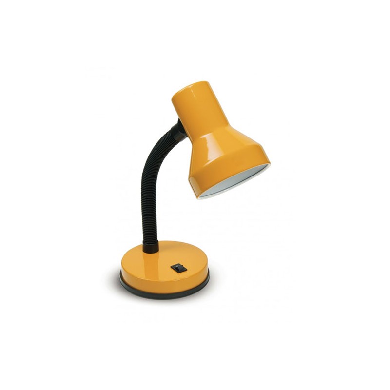 Lampada da tavolo in metallo colore giallo e27...