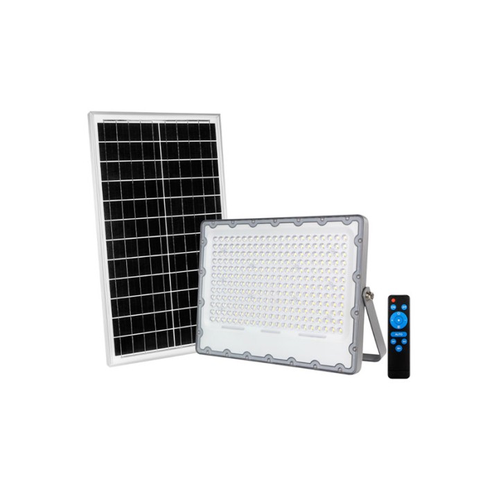 Proiettore esterno led con pannello solare 200w silver...