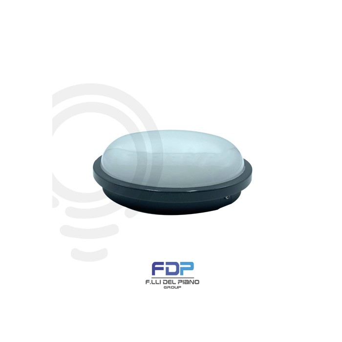 Plafoniera ever led 20w ip65 forma tonda grigio antracite... 2