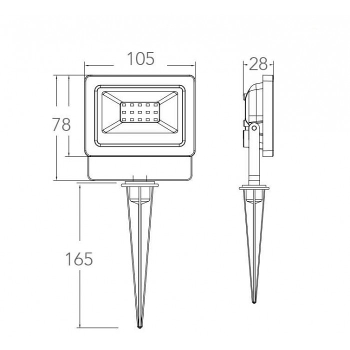 Outdoor urano led projektor mit schwarzem spike 10w 700lm 2