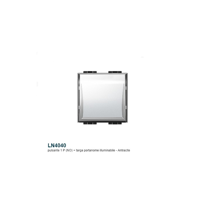 Pulsante portanome living light ln4040 2 moduli no ticino