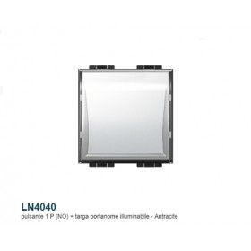 Pulsante portanome living light ln4040 2 moduli no ticino