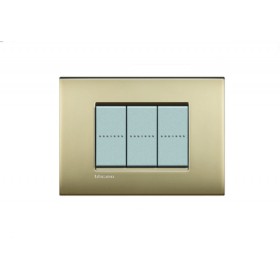 Placca 3 p living light ll oro satinato lnc4803of ticino