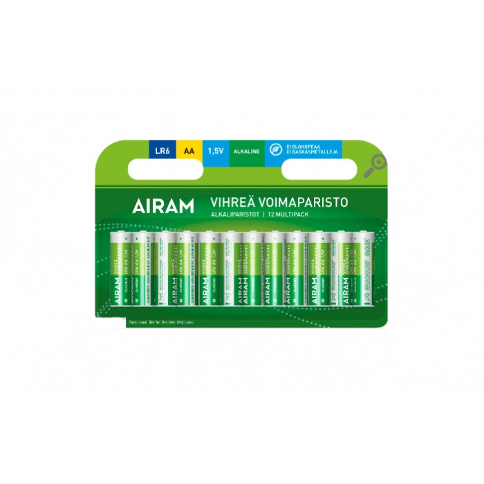 Aa alkaline battery blister 10pcs airam long life battery