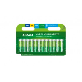 Batteria alkalina stilo aa blister 10pz pila lunga durata airam