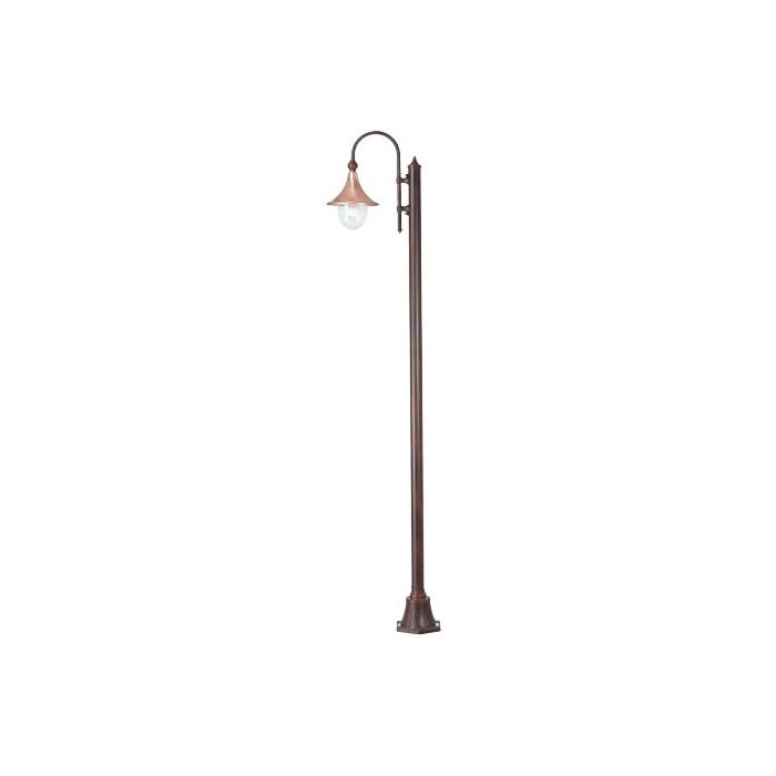 Garden lamp post with ceramic hat + smooth black pole