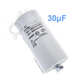 Condensateur de démarrage pour moteurs électriques 30mf 400/450 connexion faston
