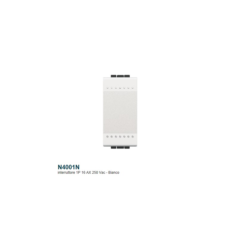 Interruttore elettrico unipolare living light 1p 16a 1m bianco N4001N
