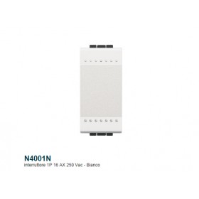 Interruttore elettrico unipolare living light 1p 16a 1m bianco N4001N