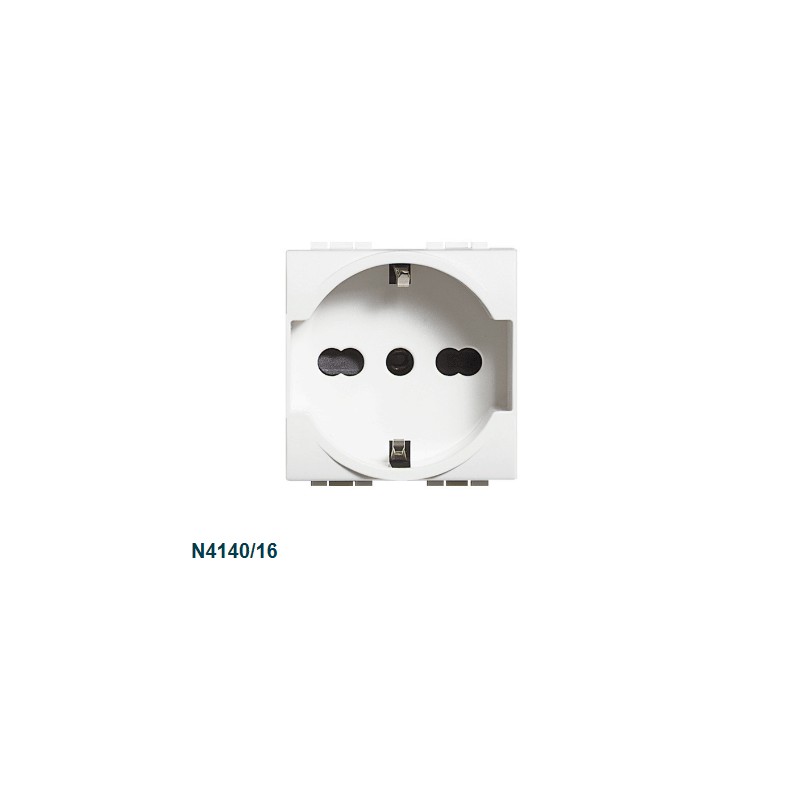 Presa elettrica living light unel bipasso 10/16 n414016 ticino