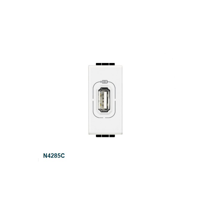 Caricatore 1prese usb lininh light bianco n4285c ticino