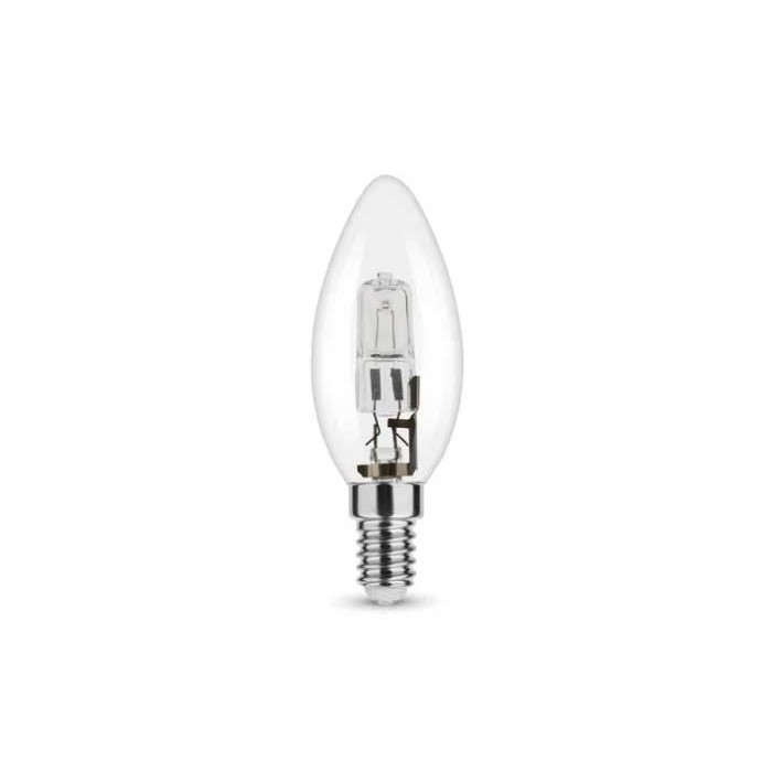 Lampada alogena oliva chiara 28w-40w e14 230v vetro trasparente