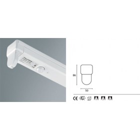 Plafoniera poker illuminazione 1x36w g13 pk123 cn bianco