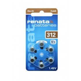Batteria acustica v312 blister 6pz zinc air apparecchi acustici za312