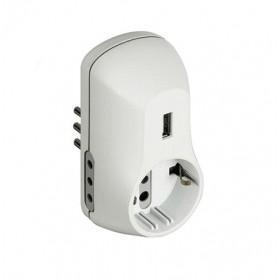 Adattatore universale usb+2prese 10a+1unel s3613du ticino 