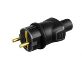 Electrical plug rubber bimaterial 2pt German ip44