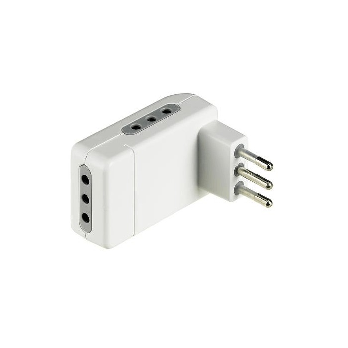 Space-saving electric corner adapter kit 3 sockets 10a...